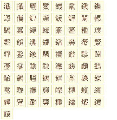 20劃的字|笔画20画的字